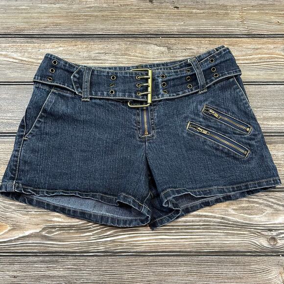 y2k xhiaration Low Rise Denim Shorts Size 5 - Picture 3 of 6